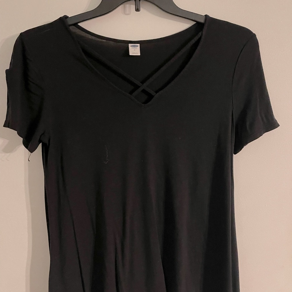 Old Navy Black Cross Top